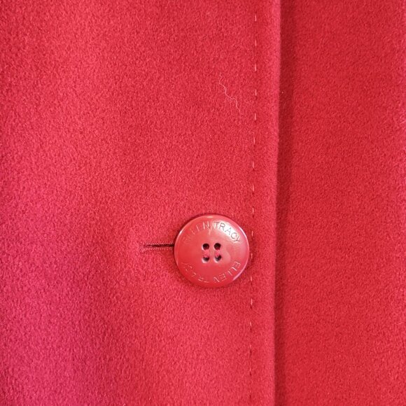 Ellen Tracy Luxurious Angora & Wool Pea Coat Ruby Red Classic Elegant Size XS - Picture 10 of 10